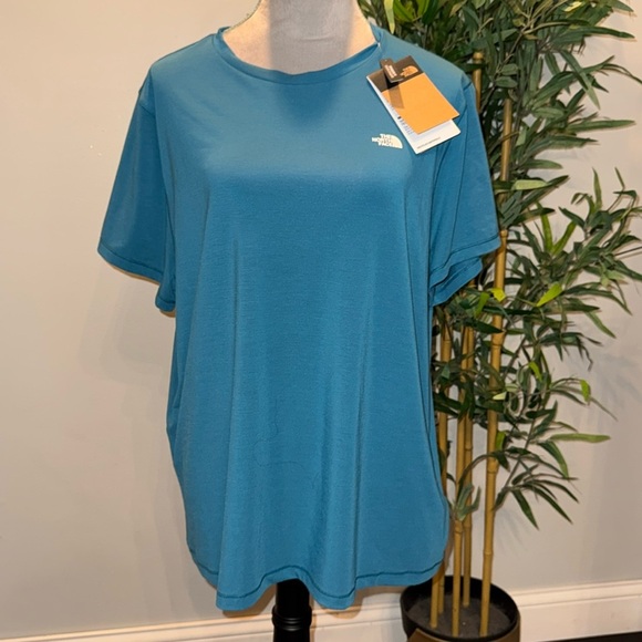 The North Face women’s blue moss adventurer tshirt NWT XXL - Picture 1 of 10